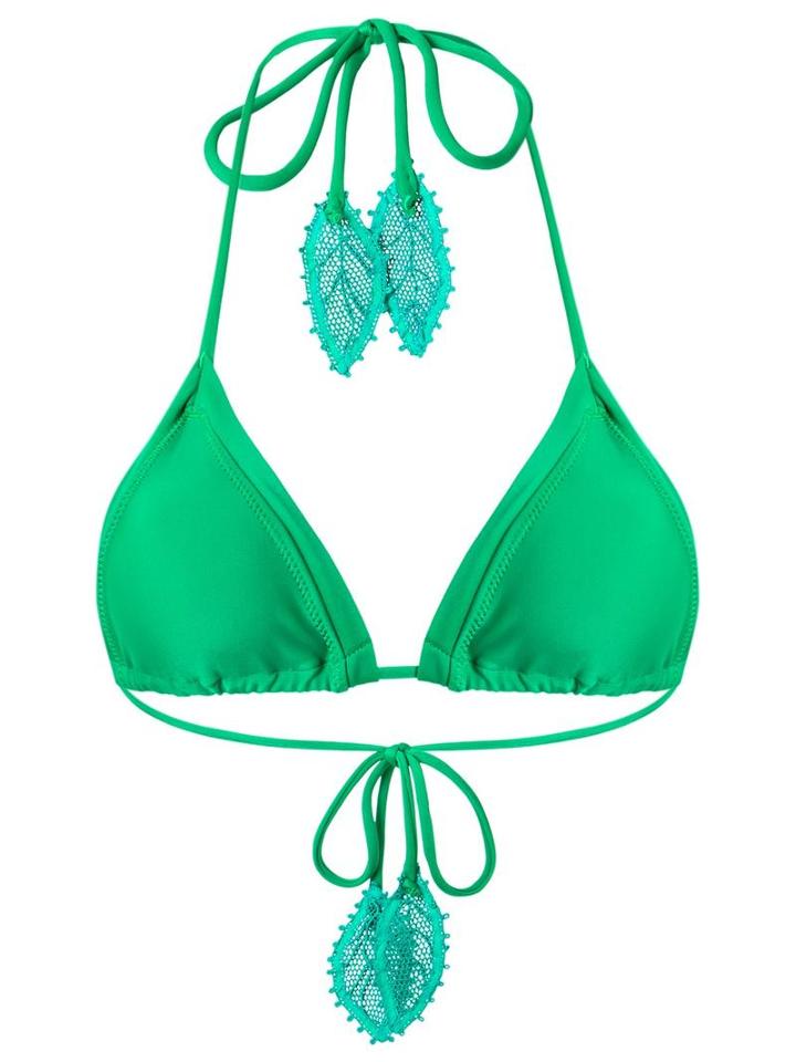 Martha Medeiros Triangle Bikini Top, Women's, Size: G, Green, Polyamide/spandex/elastane