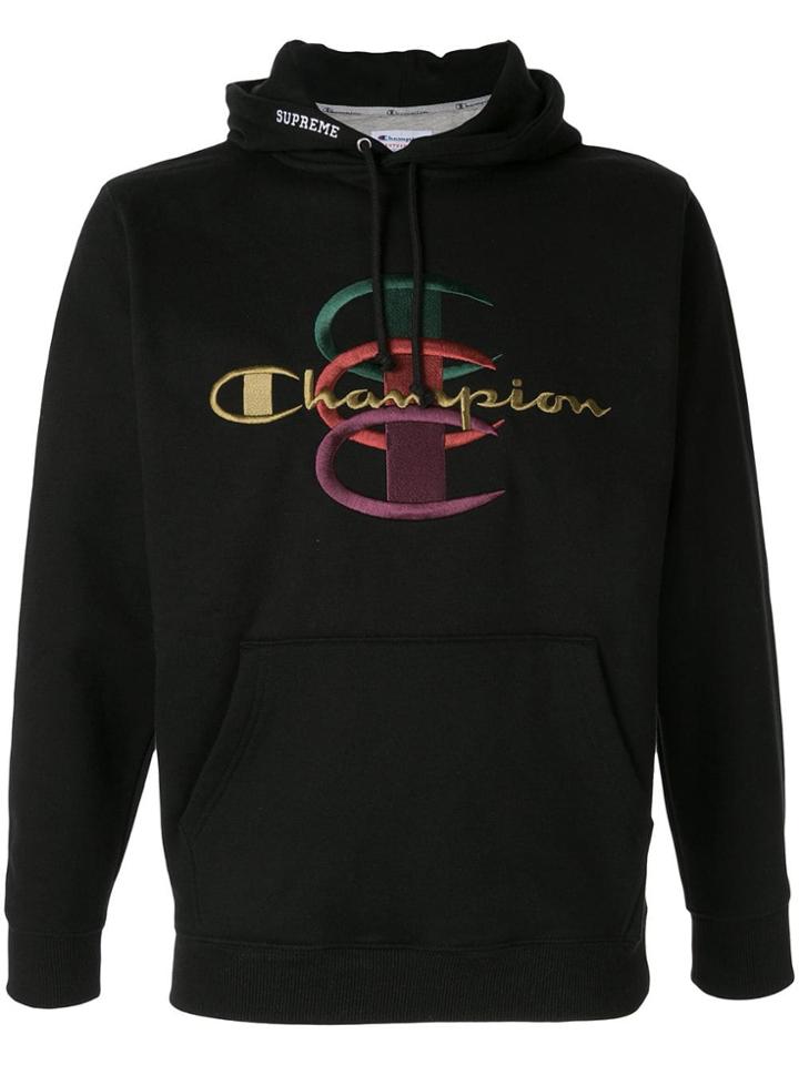 Supreme Supreme X Champion Stacked C Hoodie - Black