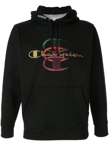 Supreme Supreme X Champion Stacked C Hoodie - Black
