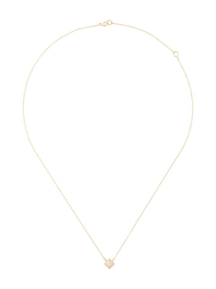 Sarah Noor Mini Pyramid Diamond Necklace - Metallic