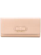 Miu Miu Bow Detail Continental Wallet - Pink & Purple