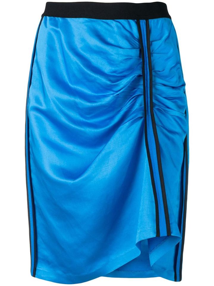 8pm Gathered Front Midi Skirt - Blue