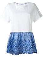 P.a.r.o.s.h. - Striped Peplum T-shirt - Women - Cotton/polyester - M, White, Cotton/polyester