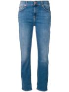 7 For All Mankind Stonewashed Slim Fit Jeans - Blue