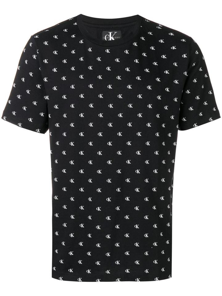 Calvin Klein Jeans Monogram Print T-shirt - Black