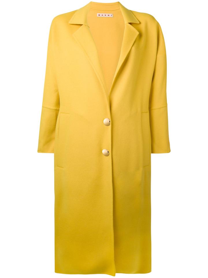 Marni Belted Cocoon Coat - Yellow & Orange