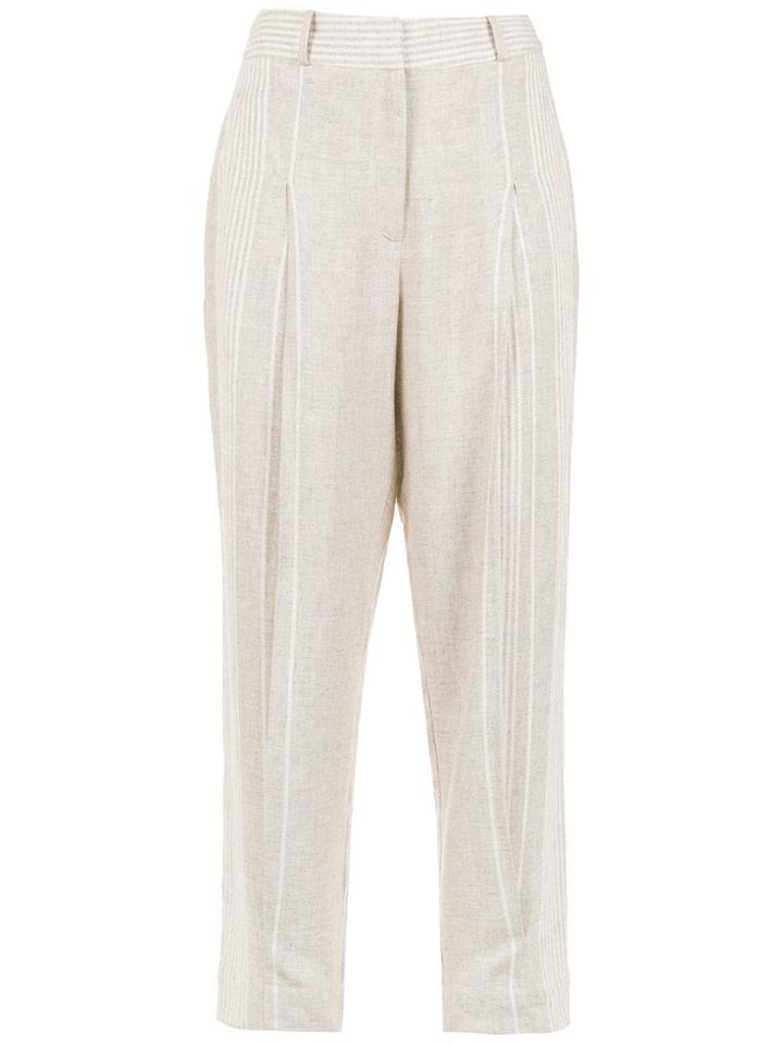 Alcaçuz Fantasma Striped Trousers - Nude & Neutrals