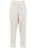 Alcaçuz Fantasma Striped Trousers - Nude & Neutrals