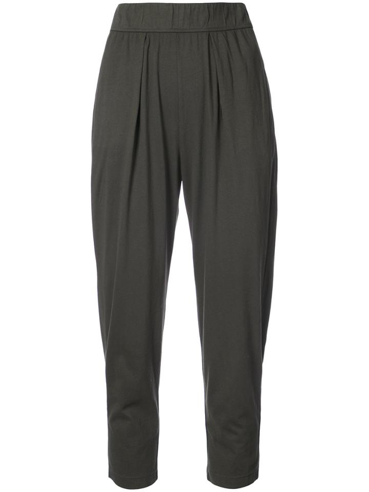 Raquel Allegra High Waisted Cropped Trousers - Green