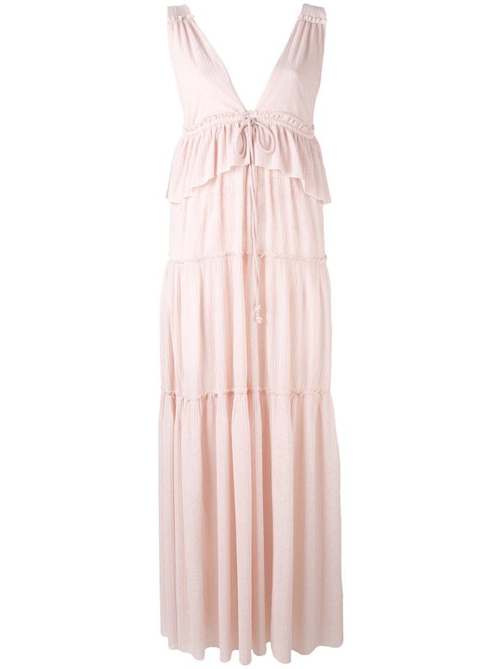 See By Chloé - Column Maxi Dress - Women - Cotton/polyester - M, Pink/purple, Cotton/polyester