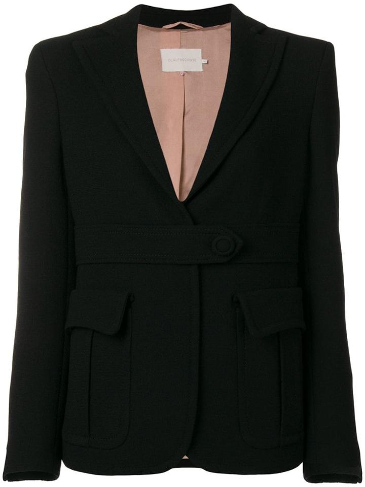 L'autre Chose Waistband Fitted Jacket - Black
