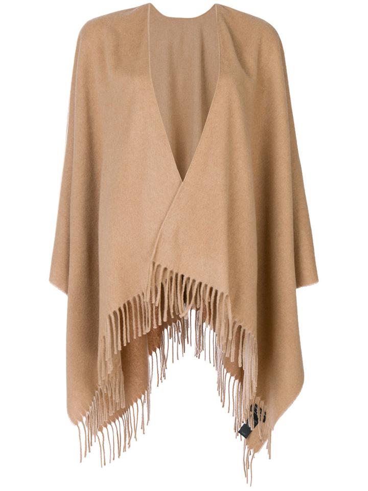 Rag & Bone Fringed Cashmere Cape - Brown