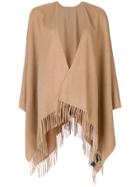 Rag & Bone Fringed Cashmere Cape - Brown