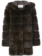 Yves Salomon Fur Detail Coat - Brown
