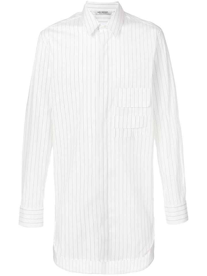 Neil Barrett Striped Pocket Detail Shirt - White