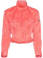 Marine Serre Cropped Biker Jacket - Pink