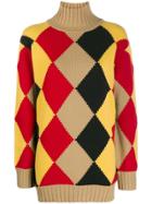 Pringle Of Scotland Graphic Argyle Roll-neck Jumper - Yellow