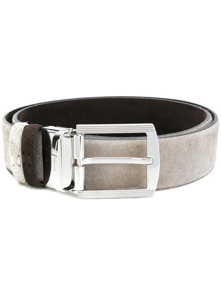 Kiton - Two-tone Belt - Men - Suede - 90, Grey, Suede