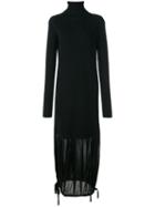 Tibi Ribbed Knit Maxi Dress - Black