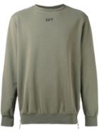 Off-white 'off' Print Sweatshirt, Men's, Size: Small, Green, Cotton