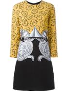 Victoria Victoria Beckham Collage Print A-line Dress, Women's, Size: 12, Black, Polyester/nylon/silk