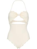 Marysia Scalloped Edge Bandeau Swimsuit - White