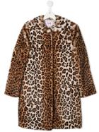 Il Gufo Teen Leopard Faux-fur Coat - Neutrals