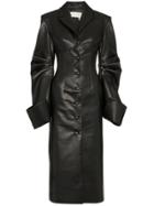 Aleksandre Akhalkatsishvili Faux Leather Corseted Trench Coat - Black