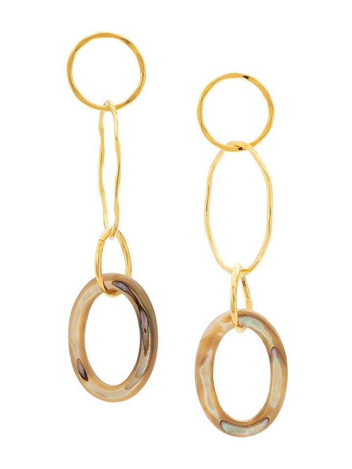 Lizzie Fortunato Jewels Lake City Earrings In Abalone - Gold