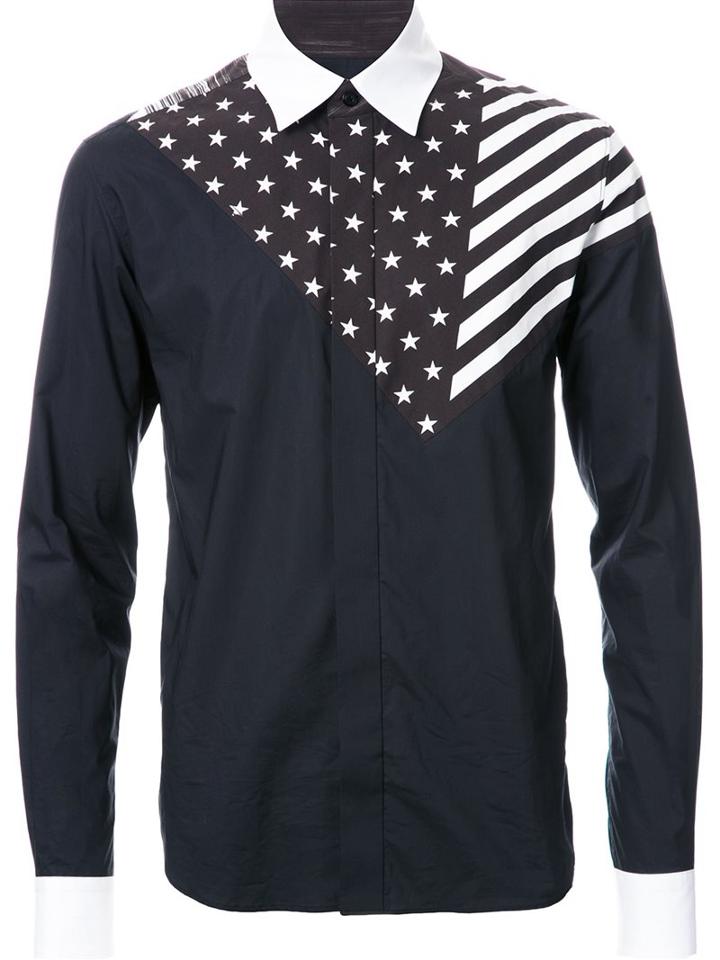 Yoshio Kubo Stars And Stripes Shirt, Men's, Size: 1, Black, Cotton