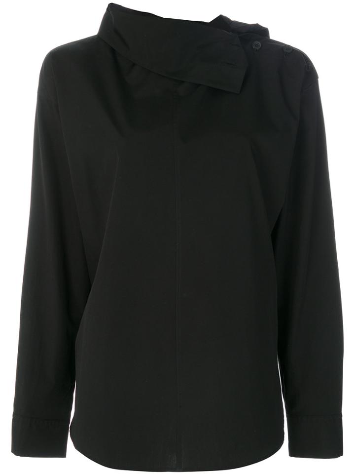 Y's Buttoned Shoulder Sweatshirt - Black