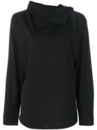 Y's Buttoned Shoulder Sweatshirt - Black