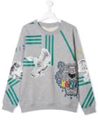 Kenzo Kids Animal Patch Logo Sweatshirt - Grey