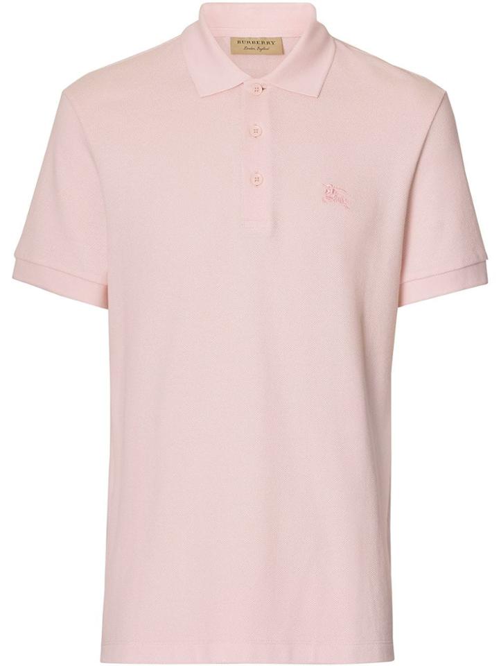 Burberry Check Placket Polo Shirt - Pink