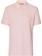 Burberry Check Placket Polo Shirt - Pink