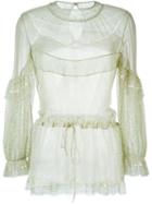 Givenchy Embroidered Ruffled Blouse