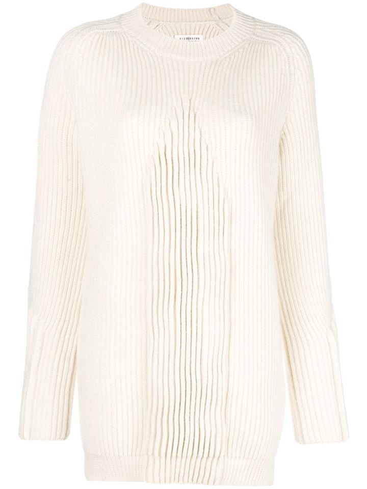 Maison Margiela Ribbed Knit Sweater - Neutrals