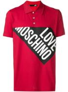 Love Moschino Logo Panel Polo Shirt - Red