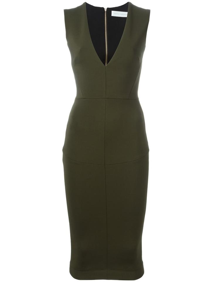 Victoria Beckham 'denise' Dress, Women's, Size: 12, Green, Viscose/polyester/spandex/elastane/silk
