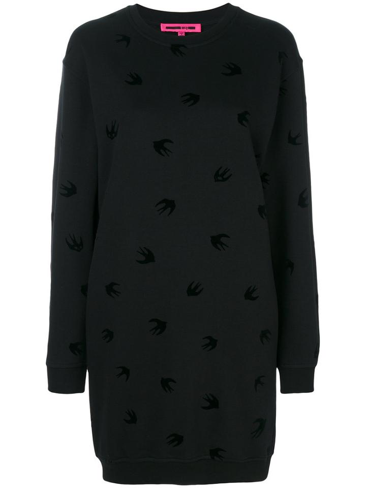 Mcq Alexander Mcqueen - Swallow Print Dress - Women - Cotton - S, Black, Cotton