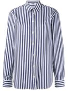 Msgm Striped Shirt, Women's, Size: 42, Blue, Cotton
