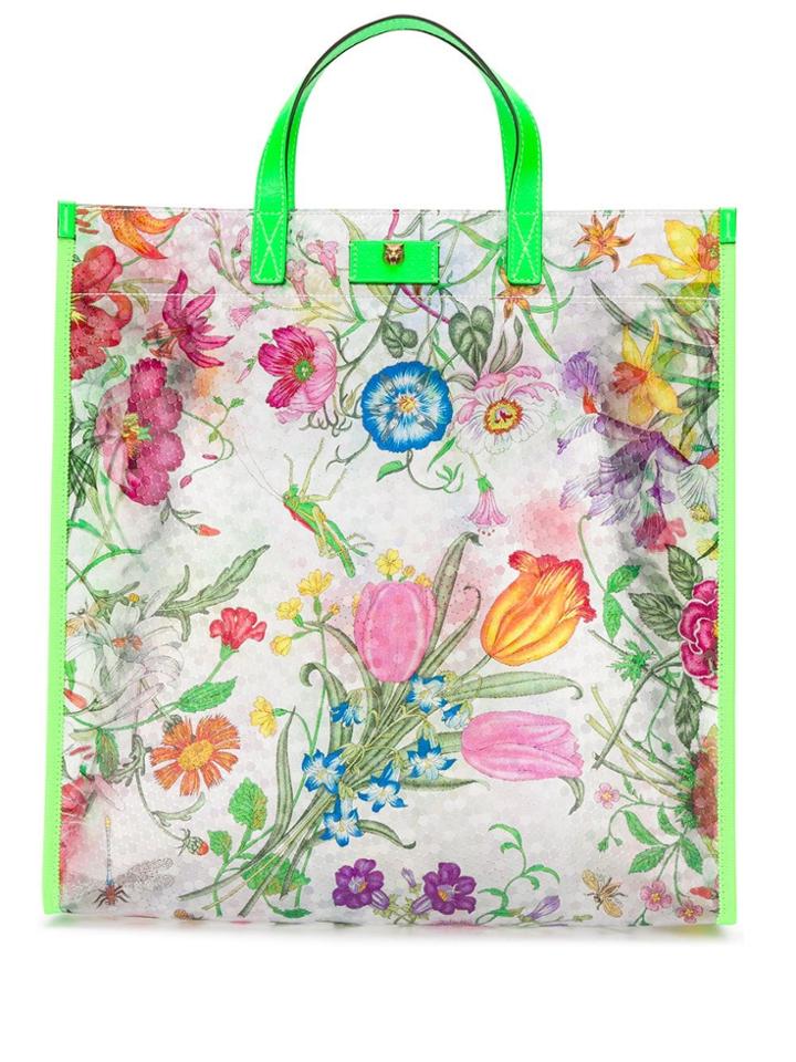 Gucci Flora Print Tote Bag - Green