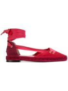 Castañer Castañer X Manolo Blahnik Pointed Tie Up Espadrilles - Red