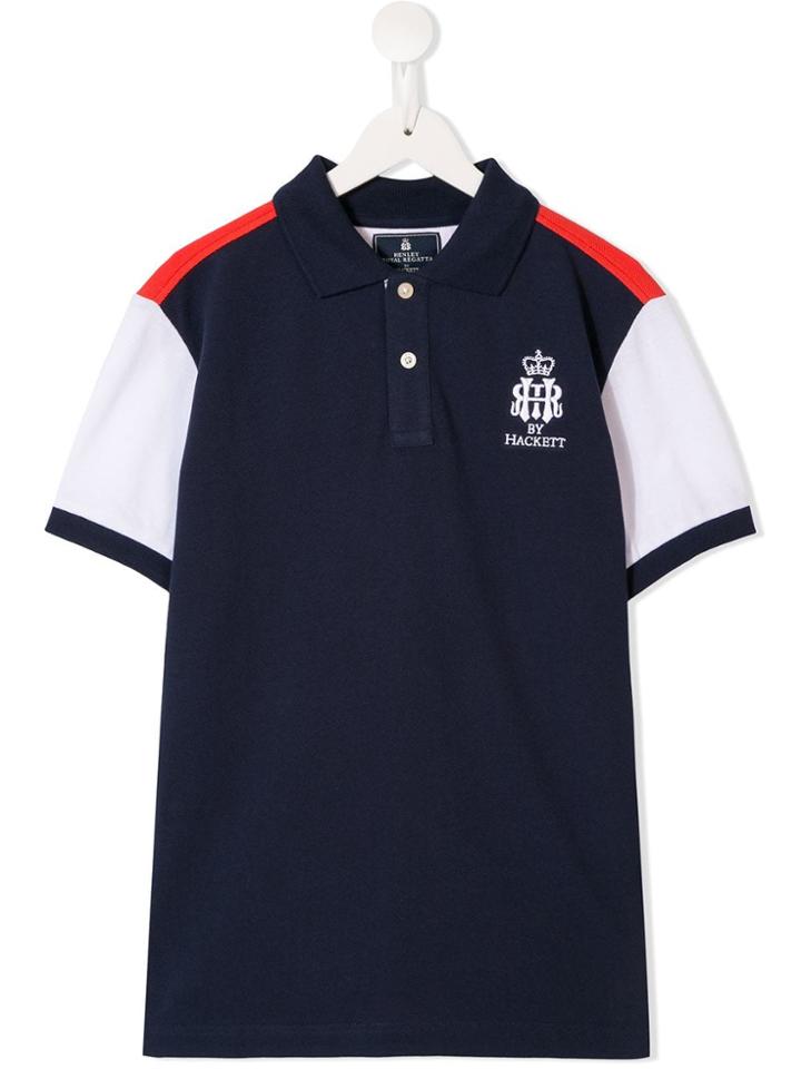 Hackett Kids Teen Embroidered Logo Polo Shirt - Blue
