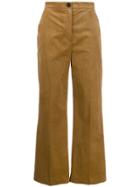 Alexa Chung High Waisted Corduroy Trousers - Brown