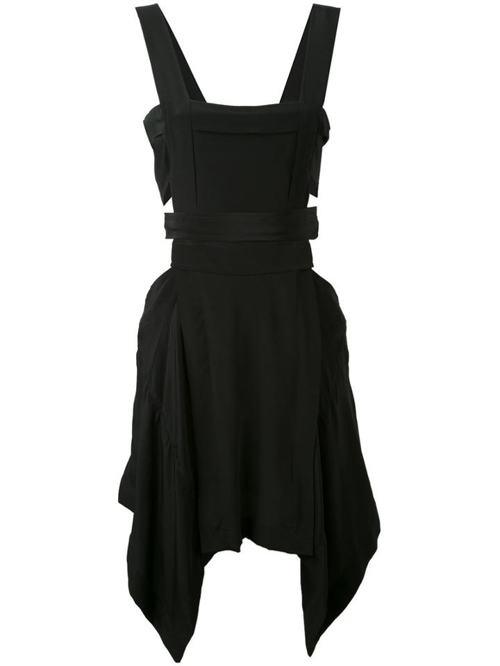 Isabel Marant - Handkerchief Hem Apron Dress - Women - Silk - 40, Women's, Black, Silk