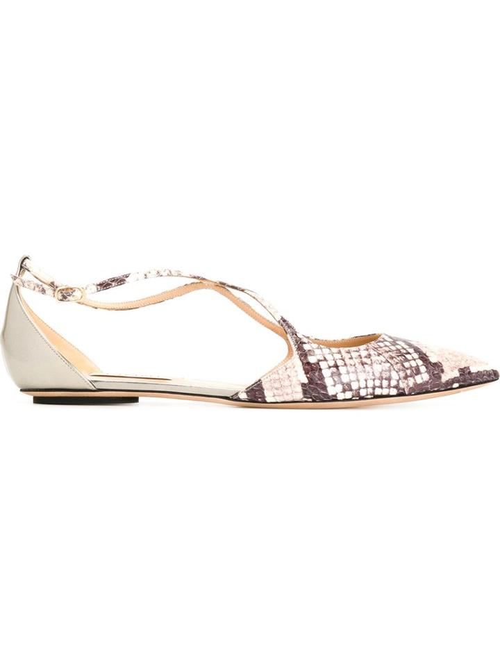 Casadei Snakeskin Effect Ballerinas