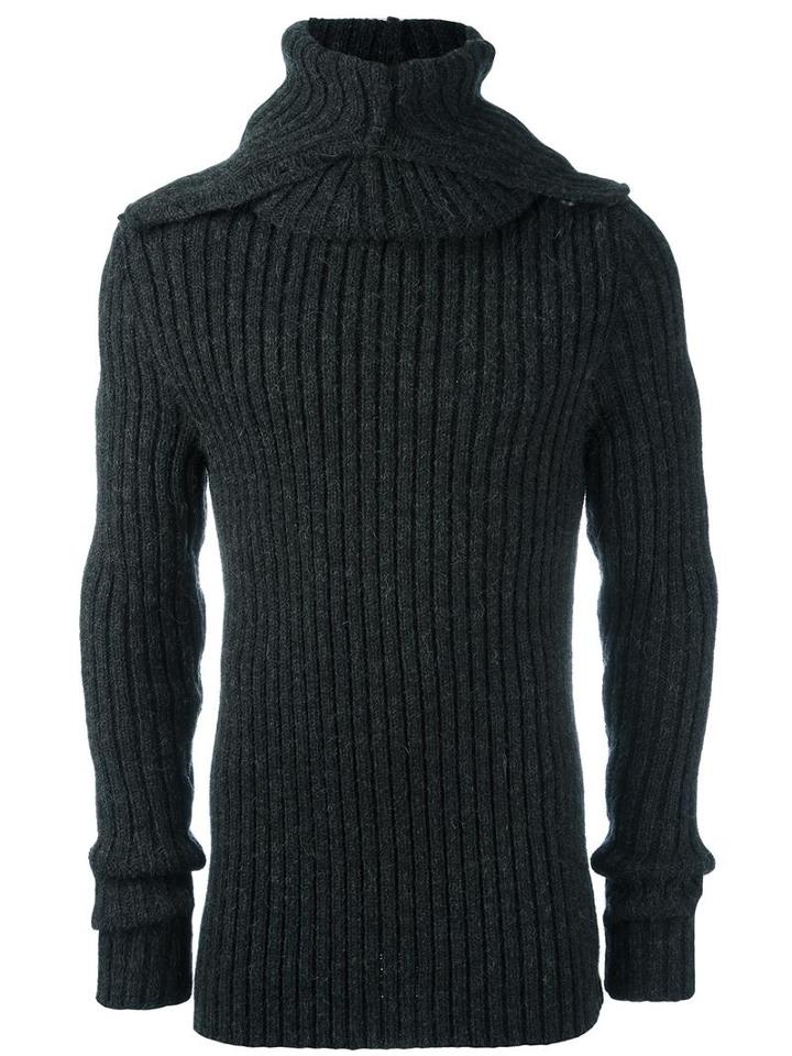 A New Cross High Roll Neck Jumper, Men's, Size: Small, Grey, Rayon/alpaca