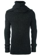 A New Cross High Roll Neck Jumper, Men's, Size: Small, Grey, Rayon/alpaca