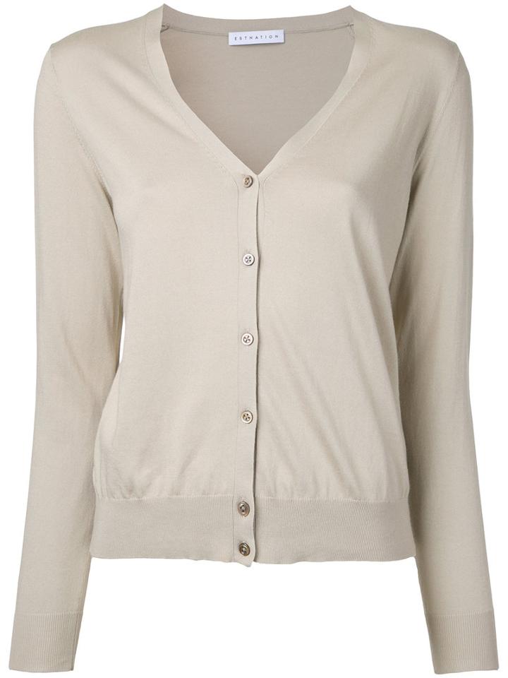 Estnation V-neck Cardigan, Women's, Size: 38, Nude/neutrals, Cotton